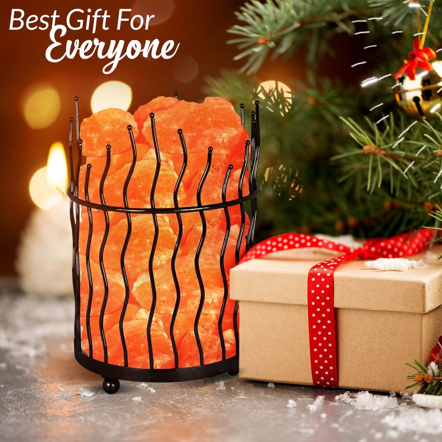 Pillar Style Basket Salt Lamp, 6-8 Lbs | WBM