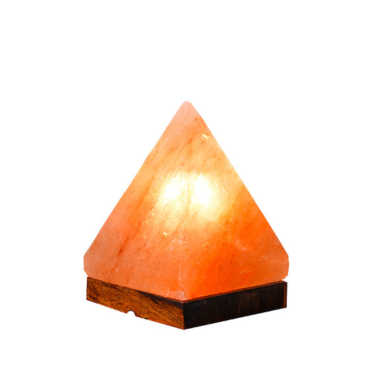Hand Carved Pyramid Shape Himalayan Crystal Salt Lamp