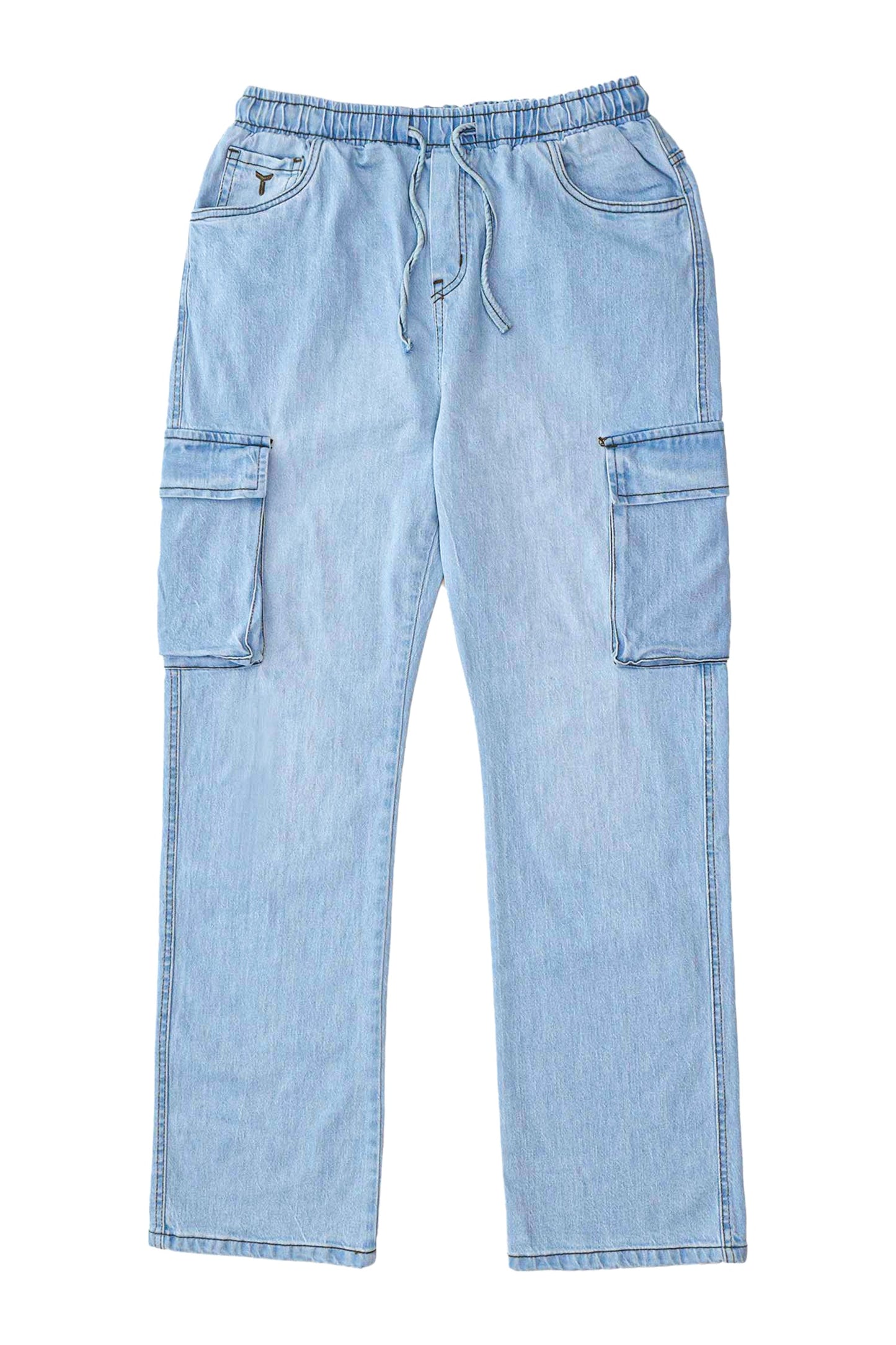Turbo 7 Pocket Baggy Style Jeans in Ice Blue