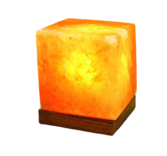 Decorative and Natural Dehumidifier Cube Shape Himalayan Crystal Salt Lamp