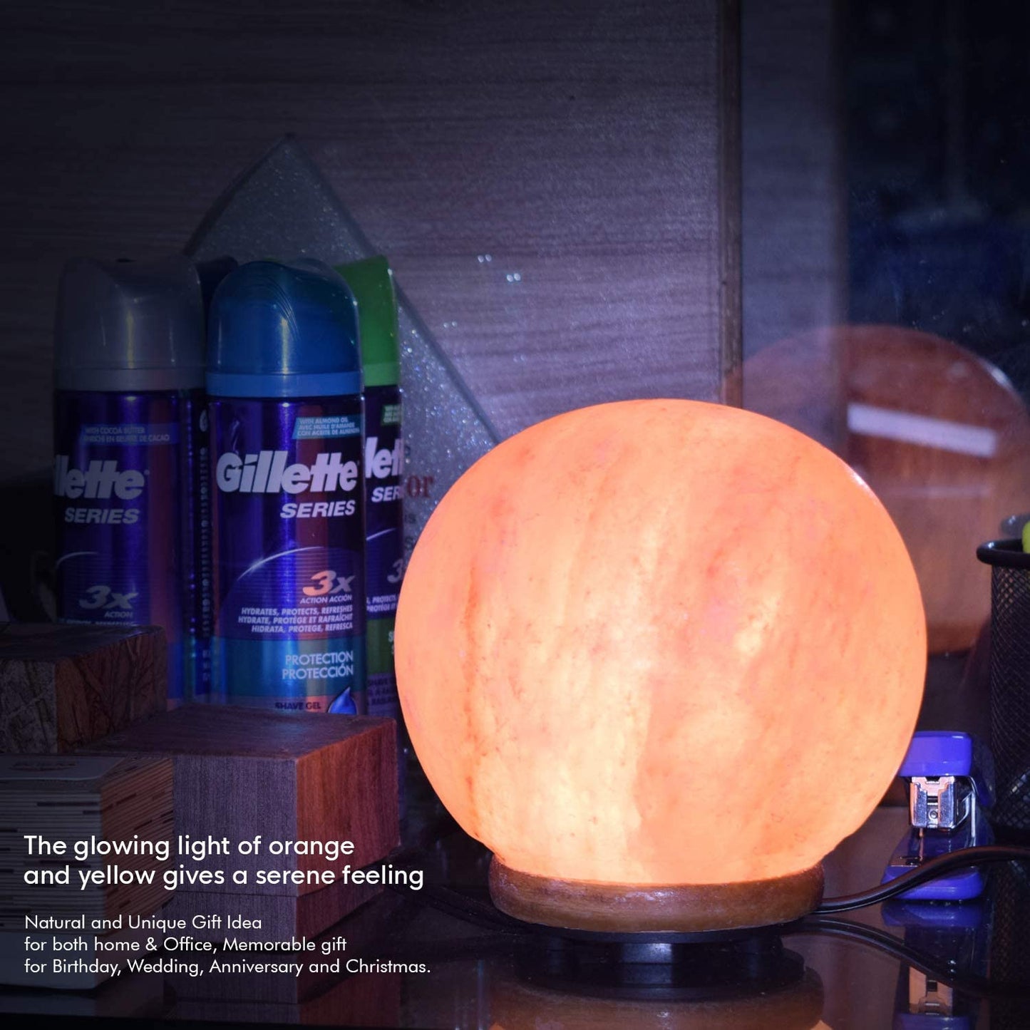 Globe Shape Salt Lamp, 8-11 Lbs | WBM